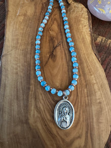 Mother Mary Pendants: Larimar