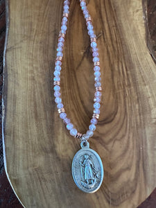 St. Raphael "God Heals" Guardian Angel: Strawberry Quartz