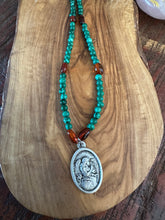 Load image into Gallery viewer, St. Gabriel Guardian Angel: Malachite and Amber
