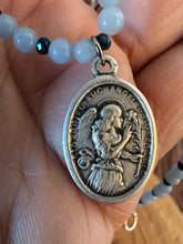 Load image into Gallery viewer, St. Gabriel Guardian Angel: Angelite and Blue Spinel
