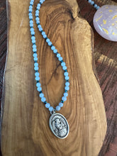 Load image into Gallery viewer, St. Gabriel Guardian Angel: Angelite and Blue Spinel
