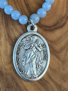 Mother Mary Pendants: Angelite