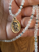 Load image into Gallery viewer, St. Michael Guardian Angel: Blue Apatite and Blue Chalcedony
