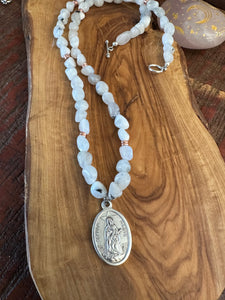 Mother Mary Pendants: Moonstone