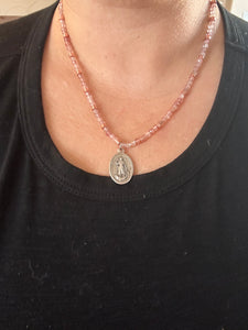 St. Raphael "God Heals" Guardian Angel: Strawberry Quartz