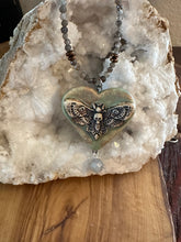 Load image into Gallery viewer, Moth Pendant with Labradorite
