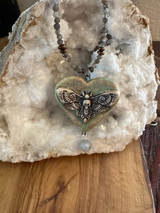 Moth Pendant with Labradorite