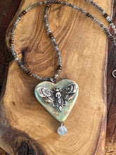 Load image into Gallery viewer, Moth Pendant with Labradorite
