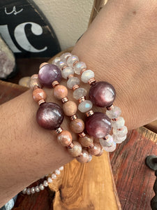 Gem Lepidolite Bracelets