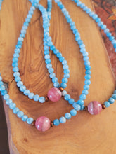 Load image into Gallery viewer, Deep Ancestral Healing: AAA grade Larimar and Rhodochrosite
