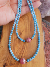 Load image into Gallery viewer, Deep Ancestral Healing: AAA grade Larimar and Rhodochrosite
